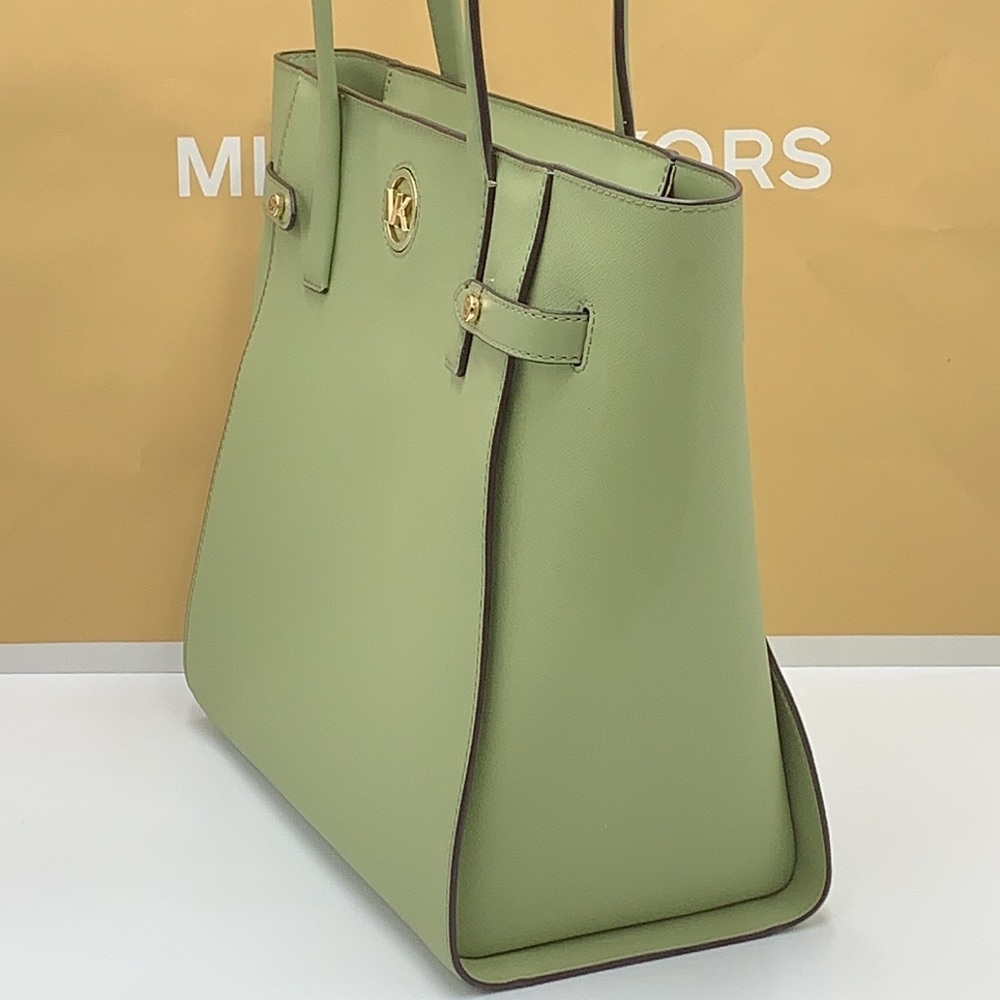 MICHAEL KORS CARMEN LARGE NORTH SOUTH TOTE LIGHT SAGE COLOR - Picture 6 of 15